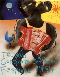 1983 Tejano Conjunto Festival poster by Roberto B Sosa