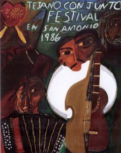 1986 Tejano Conjunto Festival poster by Priscilla Reyna-Ovalle