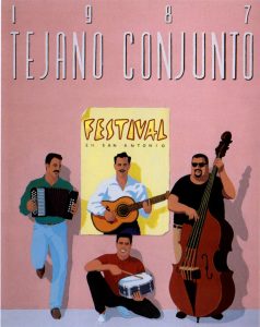 1987 Tejano Conjunto Festival poster by Thomas Vasquez