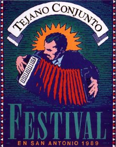 1989 Tejano Conjunto Festival poster by Thomas Vasquez