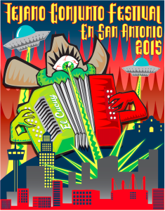 2015 Tejano Conjunto Festival poster by John Medina