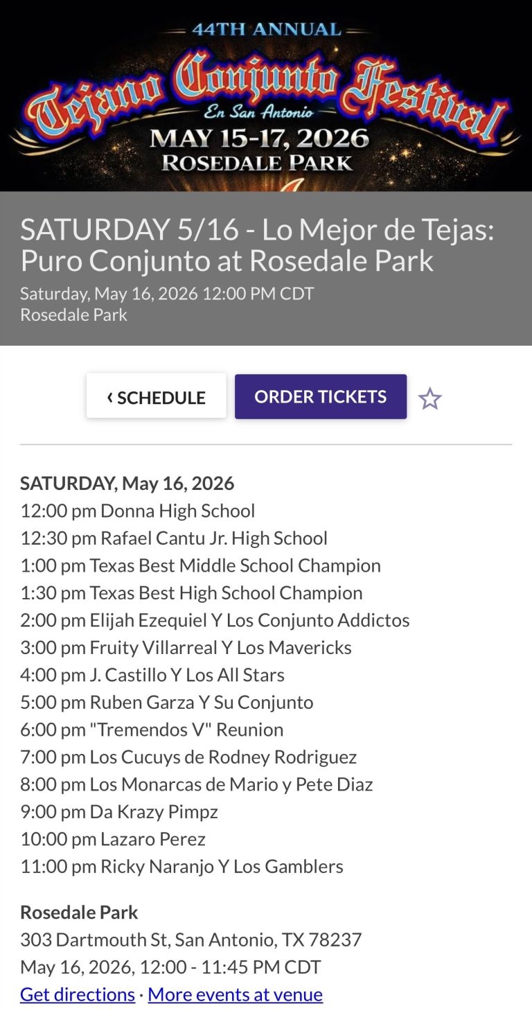 TCF Calendar Saturday May 16, 2026